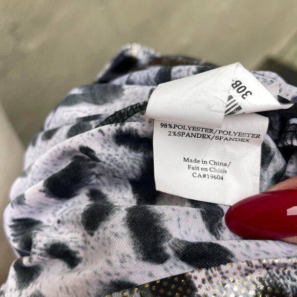 Y2K Costa Blanca Metallic Leopard-Print Tie-Back Top - Picture 6 of 6